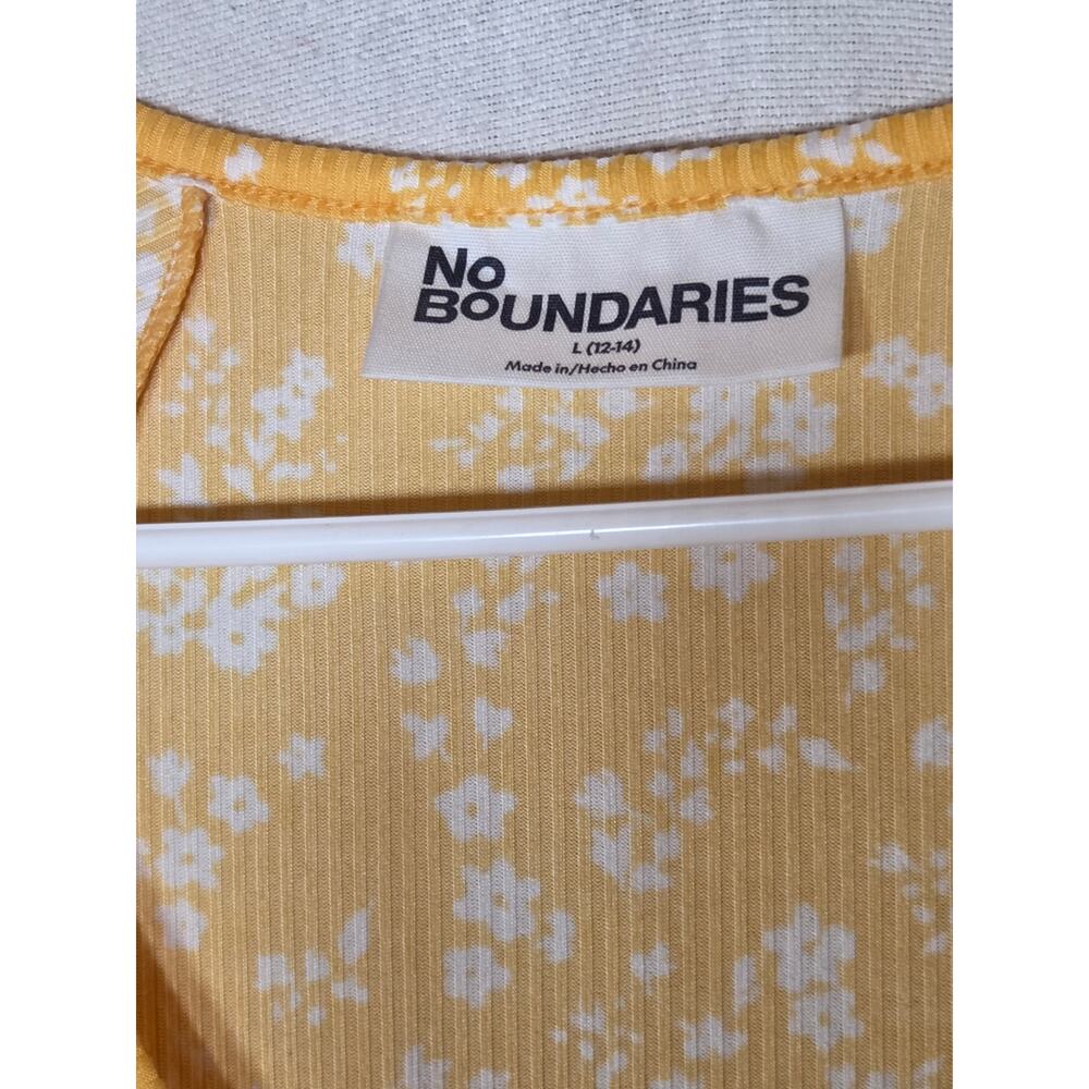 NWT No Boundaries Babydoll Mini Dress Sunray Yellow Size L 12-14 Women's Juniors - Picture 3 of 9